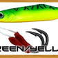 Ballyhoo - Rigged Vertical Jigs Tormenter Ocean Green/Yellow 