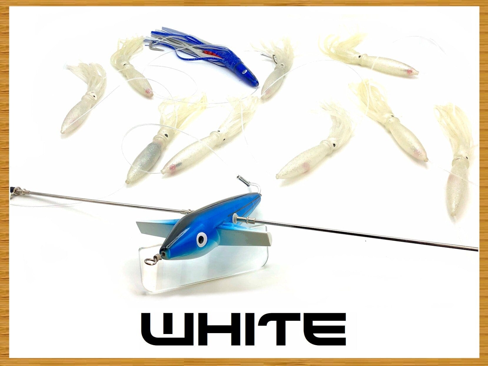 36" Sidewinder Directional Bars Daisy Chains & Multi Bait Rigs Tormenter Ocean White Port 