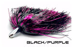 ON SALE! - Only $8.99 Rigged! Steel Head Chromed & Aluminum Trolling Lures Tormenter Ocean Black/Purple Rigged. Great for Mahi, Tuna, Marlin, Sailfish, Wahoo