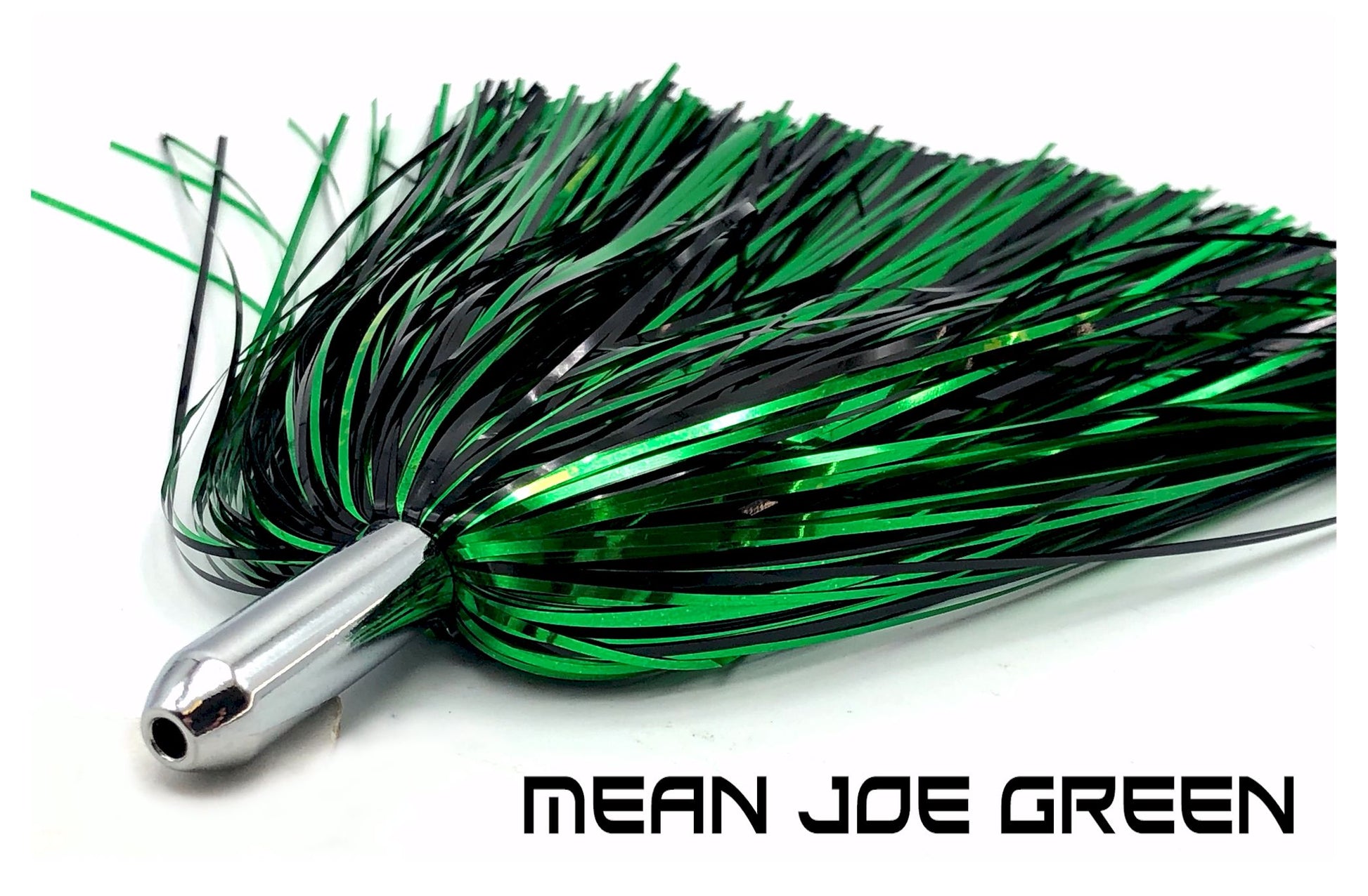 ON SALE! - Only $8.99 Rigged! Steel Head Chromed & Aluminum Trolling Lures Tormenter Ocean MJG-(Green/Black) Rigged. Great for Mahi, Tuna, Marlin, Sailfish, Wahoo