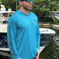 Heather Performance Hoodie - Teal - Only $44.99! Men's SPF Ocean Fishing Tops Tormenter Ocean 