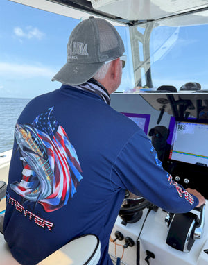 Men's Performance Shirt- Sailing Patriot Men's SPF Ocean Fishing Tops Tormenter Ocean 