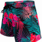 Women's Hibiscus Boardshorts - Black Ladies Board Shorts Tormenter Ocean 