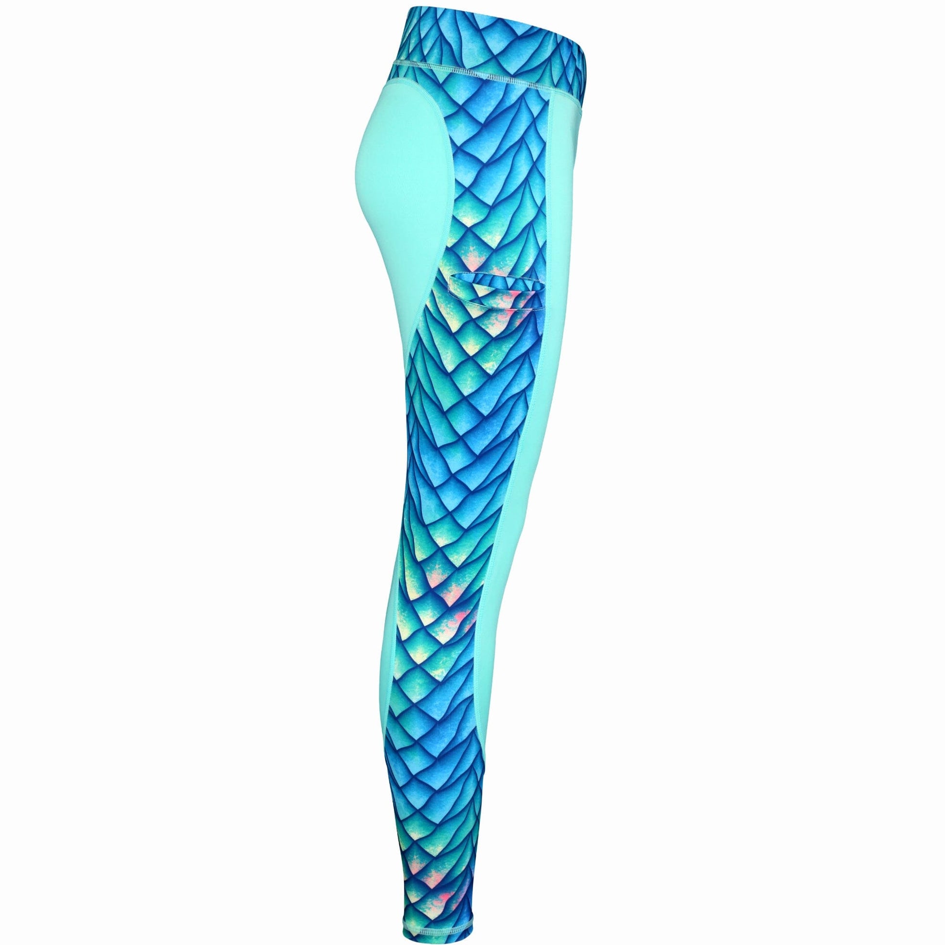 Women's Active Leggings Seafoam Scales Women's Performance Fishing Leggings Tormenter Ocean 