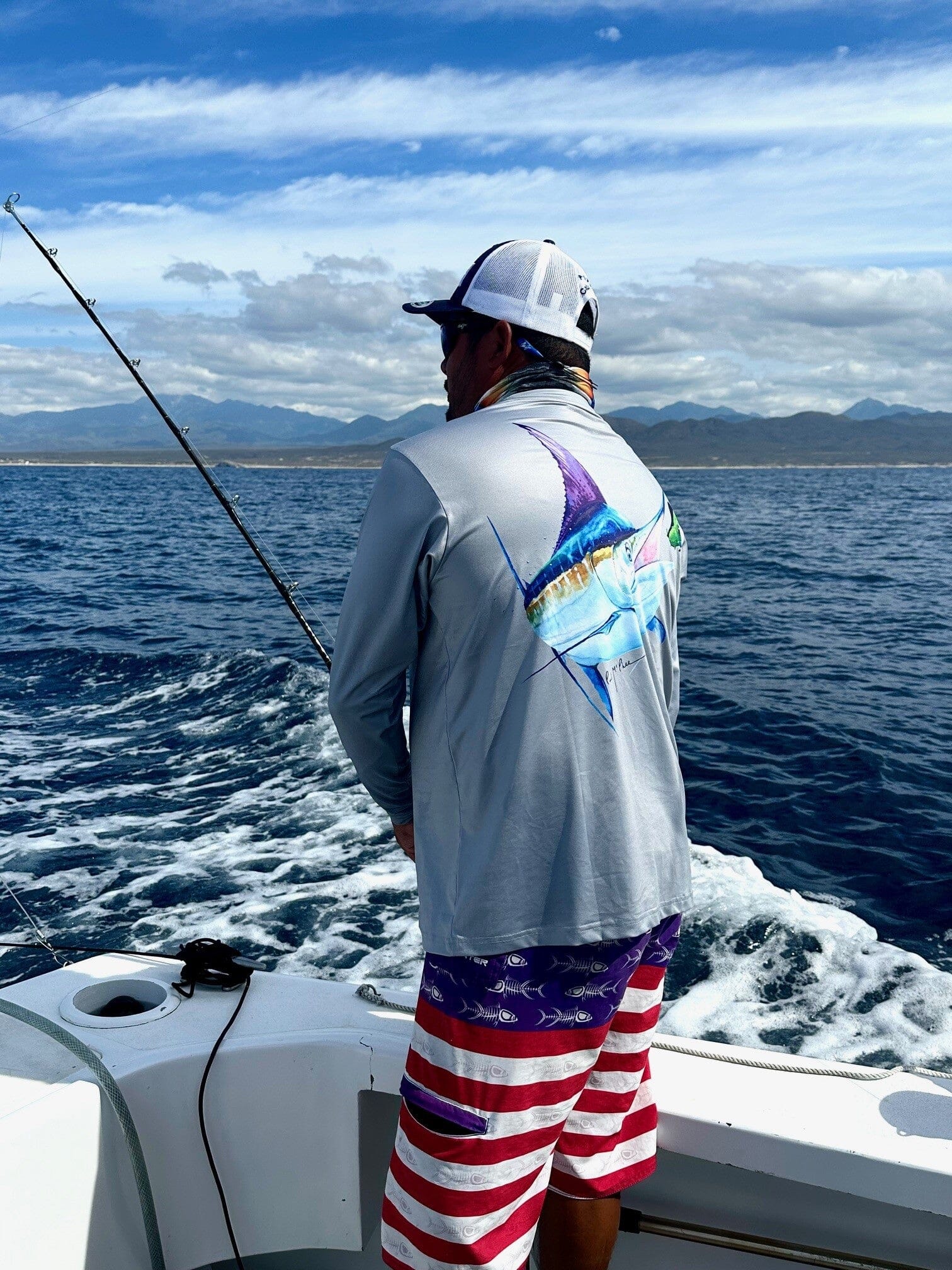 4x4 - 8 Way Stretch Board Shorts -STAY TRUE TO THE RED, WHITE & BLUE w/a pair of True Colors 4X4 Performance Board Shorts Tormenter Ocean 