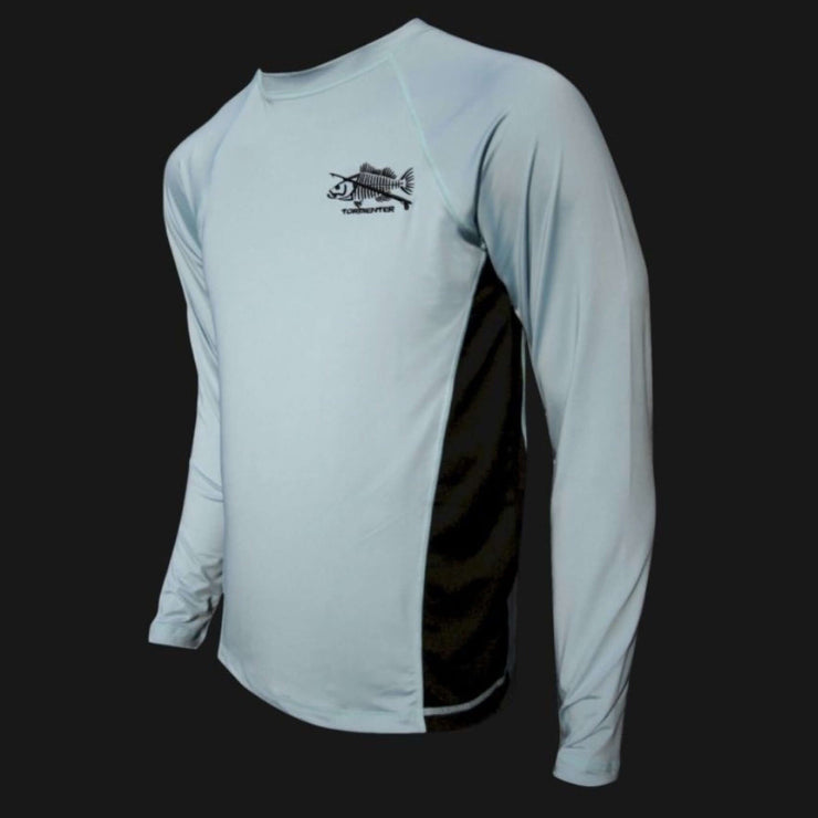 Grouper Light Blue Performance Fishing Shirt SPF 50 - Sale Men's SPF Ocean Fishing Tops Tormenter Ocean 