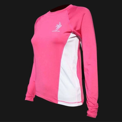 Ladies SPF-50 Performance Shirt - Pink Angelfish - FINAL CLEARANCE SALE Ladies' SPF Shirt Rash Guard Tormenter Ocean XXS 