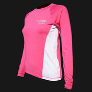 Ladies SPF-50 Performance Shirt - Pink Redfish - Sale Ladies' SPF Shirt Rash Guard Tormenter Ocean 