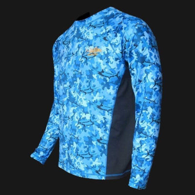 | TORMENTER Blue Shirt SPF Marlin Camo Fishing - OCEAN Sale