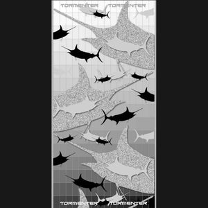 Marlin Grayscale Neck Gaiter Face Shields Tormenter Ocean