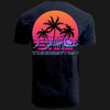Retro Sunset Men's Fishing T-Shirt - Black