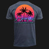 Retro Sunset Men's Fishing T-Shirt - Charcoal