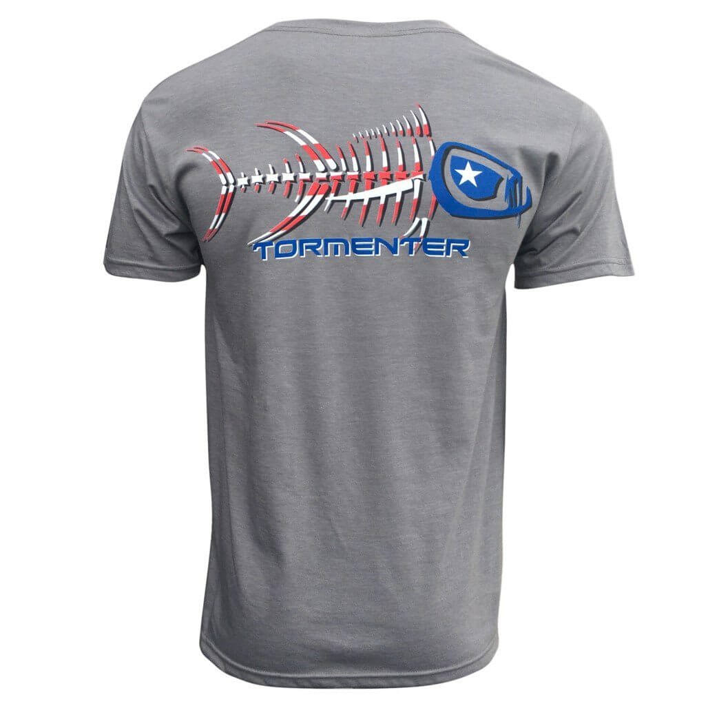 Patriot Gray Men's Fishing T-Shirt Fishing T-Shirts Tormenter Ocean 