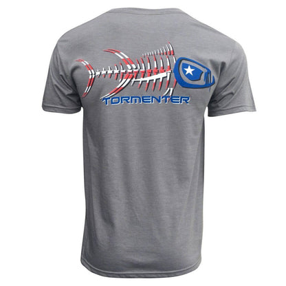 Patriot Gray Men's Fishing T-Shirt Fishing T-Shirts Tormenter Ocean 