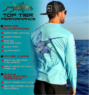 Men's Performance Shirt- Sailfish Jumping Tormenter Ocean 