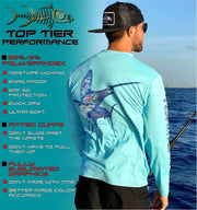 Men's Performance Shirt - Electrified Sailfish Men's SPF Ocean Fishing Tops Tormenter Ocean 