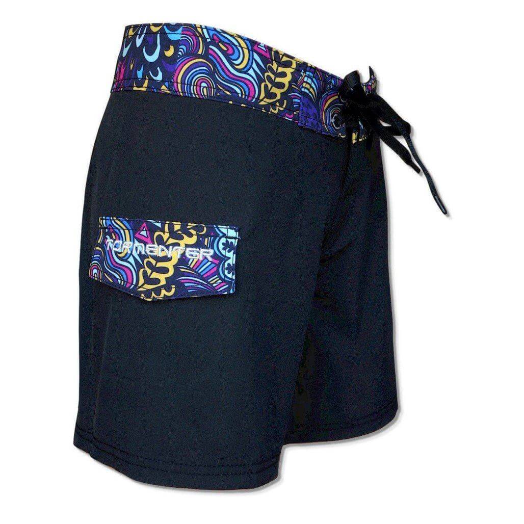 Tormenter Women's 8 Way Stretch 6" Board Shorts - Black Reef Ladies Board Shorts Tormenter Ocean 