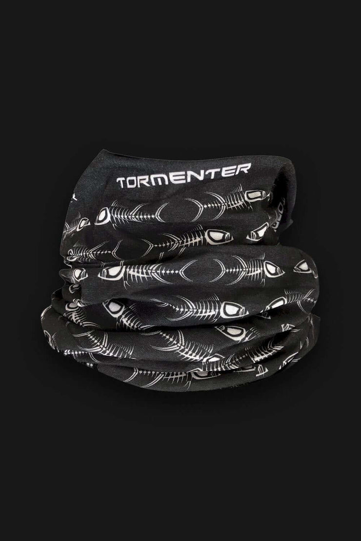 Bones Black Neck Gaiter - Tormenter Ocean Fishing Gear Apparel Boating SPF Surfing Watersports