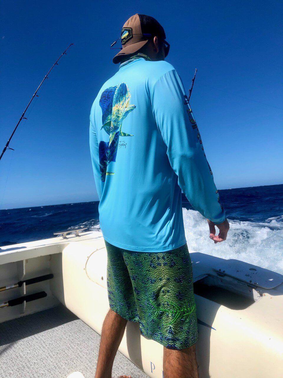 Men's Performance Shirt - Electrified Mahi Men's SPF Ocean Fishing Tops Tormenter Ocean 