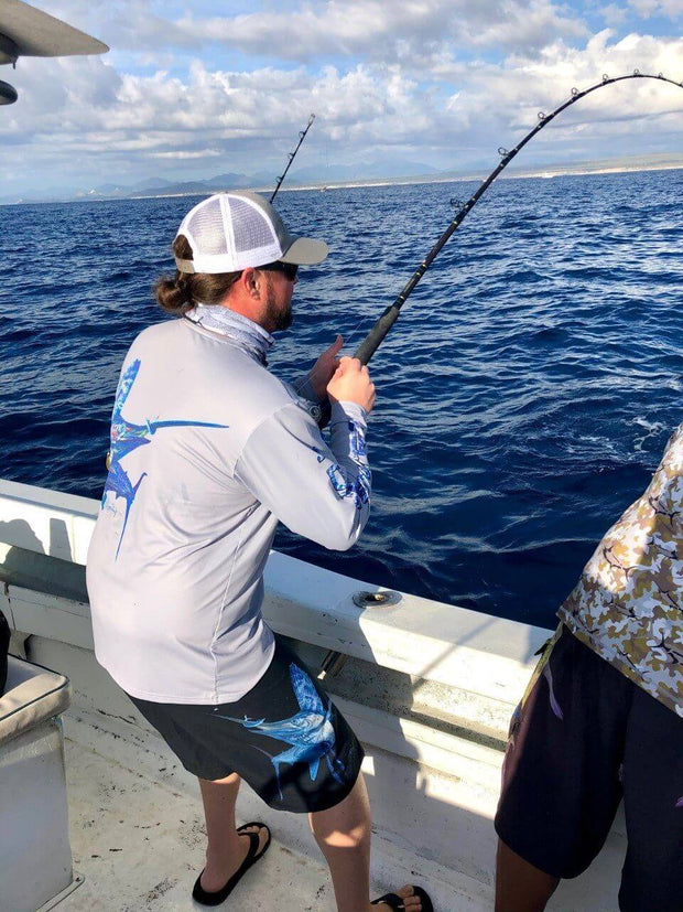 Men's Performance Shirt - Electrified Sailfish Men's SPF Ocean Fishing Tops Tormenter Ocean 