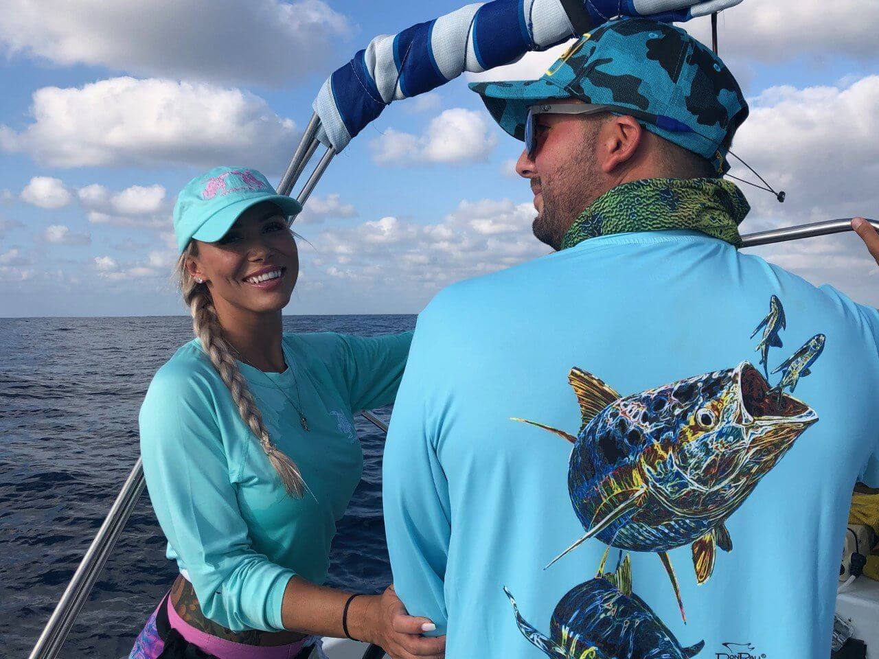 Tormenter Key Largo Electrified Tuna LS Shirt Baby Blue / XXL