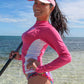 Ladies SPF-50 Performance Shirt - Pink Redfish - Tormenter Ocean Fishing Gear Apparel Boating SPF Surfing Watersports
