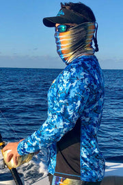 Marlin Blue Camo SPF Fishing Shirt - Tormenter Ocean Fishing Gear Apparel Boating SPF Surfing Watersports