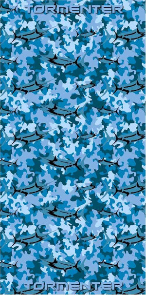 Marlin Camo Blue Neck Gaiter - Tormenter Ocean Fishing Gear Apparel Boating SPF Surfing Watersports