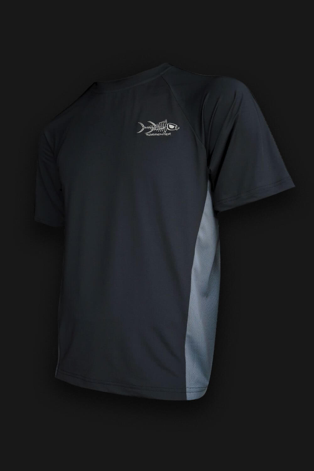 Short Sleeve Black Fishing Shirt - Tormenter Ocean Fishing Gear Apparel Boating SPF Surfing Watersports